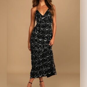 Lulus Black Sequin Dress